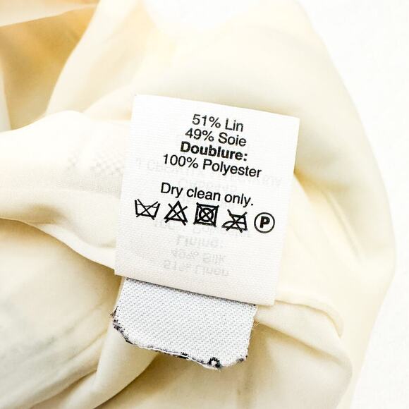 J. Crew Striped Linen Pencil Mini Skirt Pockets Cream Blue Size 10 - Picture 4 of 8